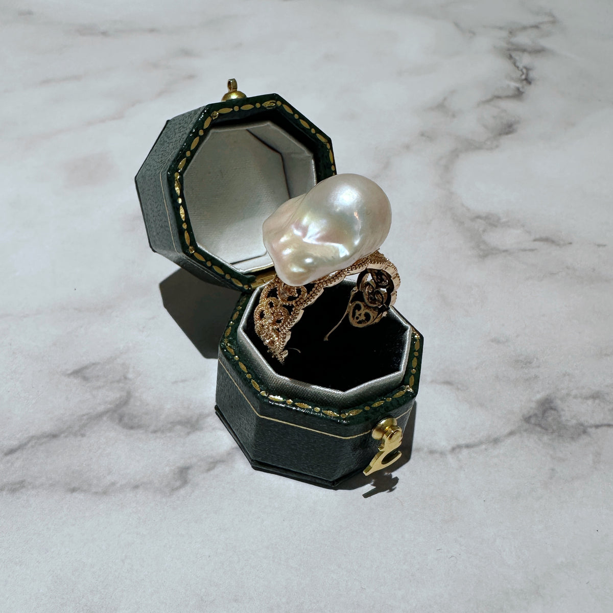 Mermaid Tail Baroque Pearl Ring by NINEMOO – product view 9
