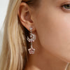 Moonlit Bloom Violet Star Pearl Earrings by NINEMOO – detail view