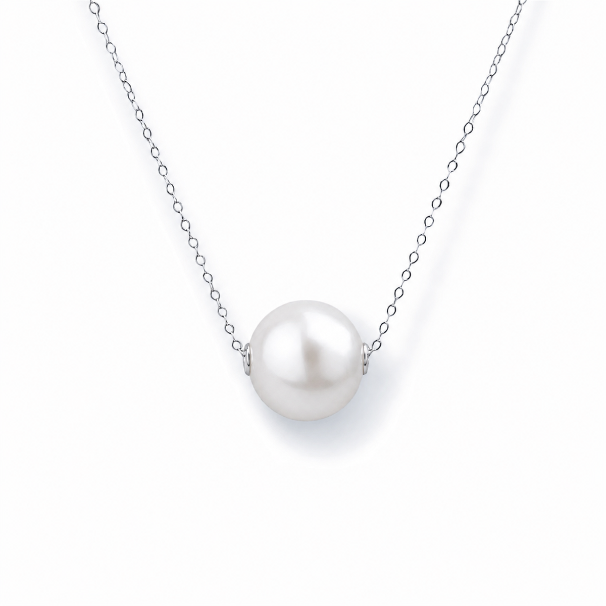 Moonpath Silver Pearl Necklace by NINEMOO – product image