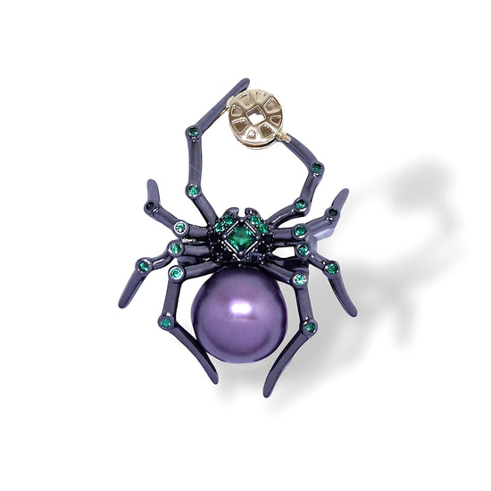 Mystic Spider Purple Pearl Brooch by NINEMOO – product image