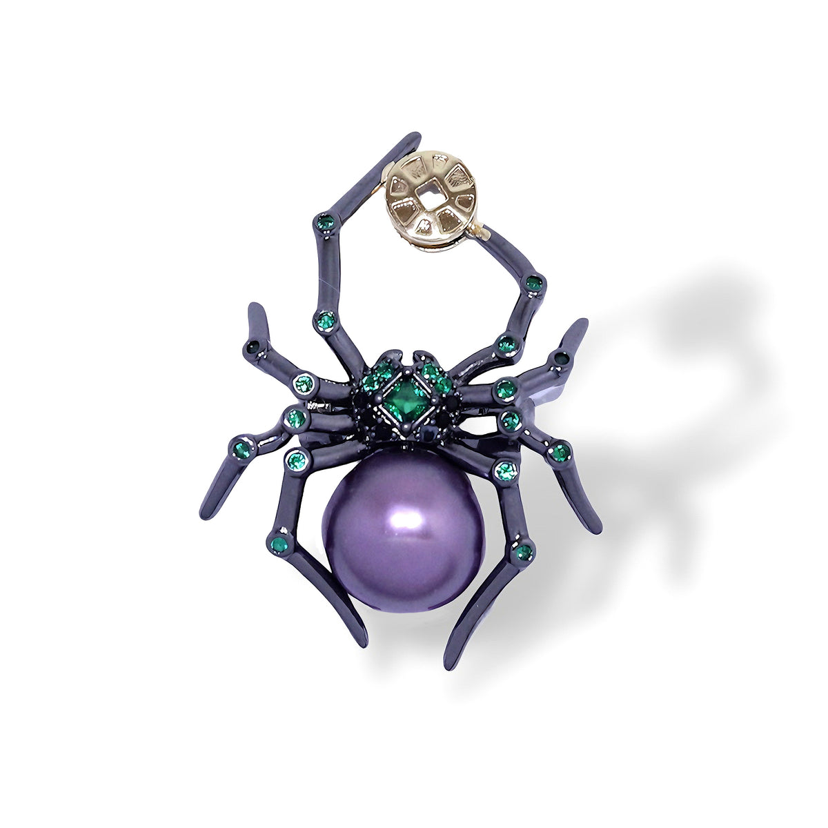 Mystic Spider Purple Pearl Brooch by NINEMOO – product image