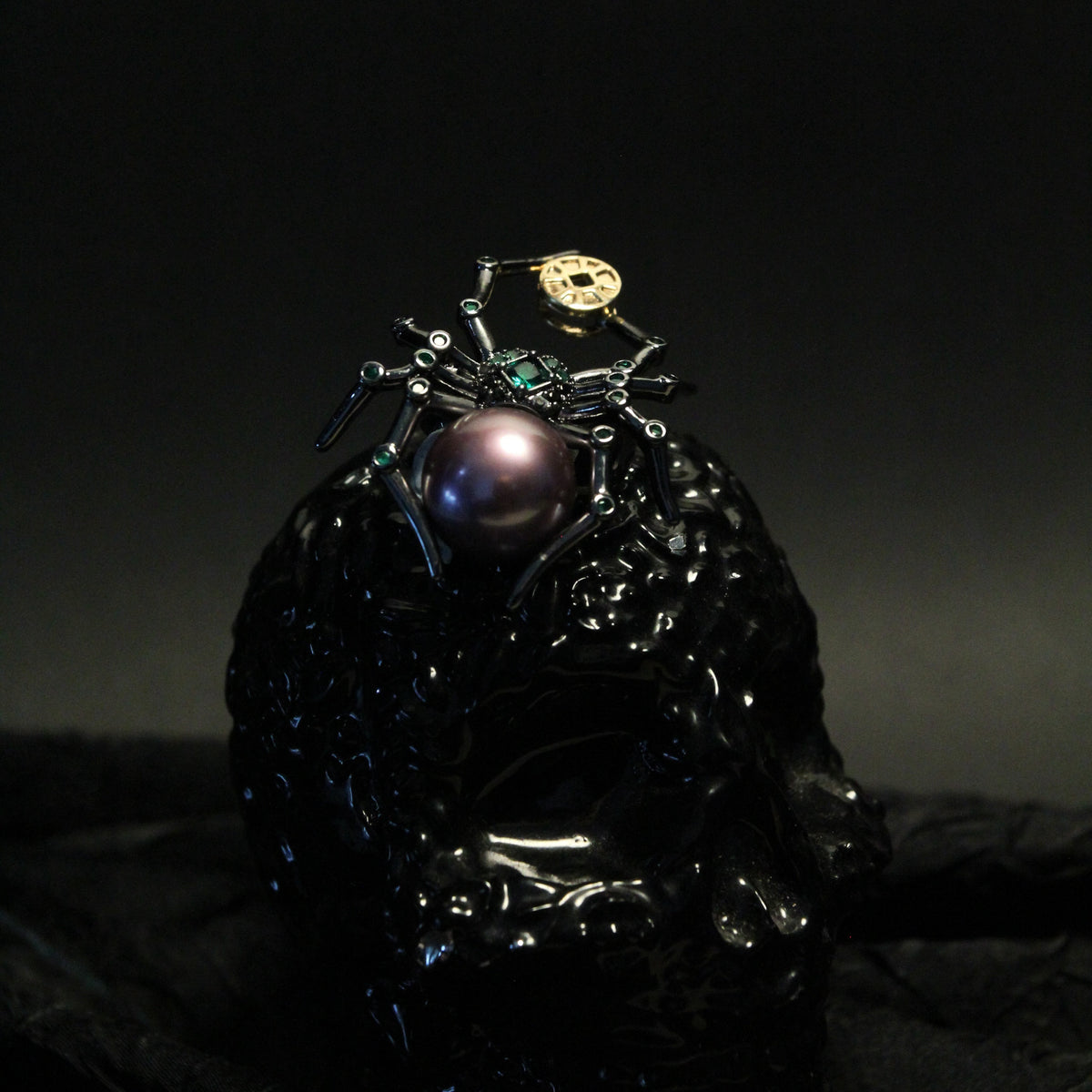 Mystic Spider Purple Pearl Brooch by NINEMOO – alternate view
