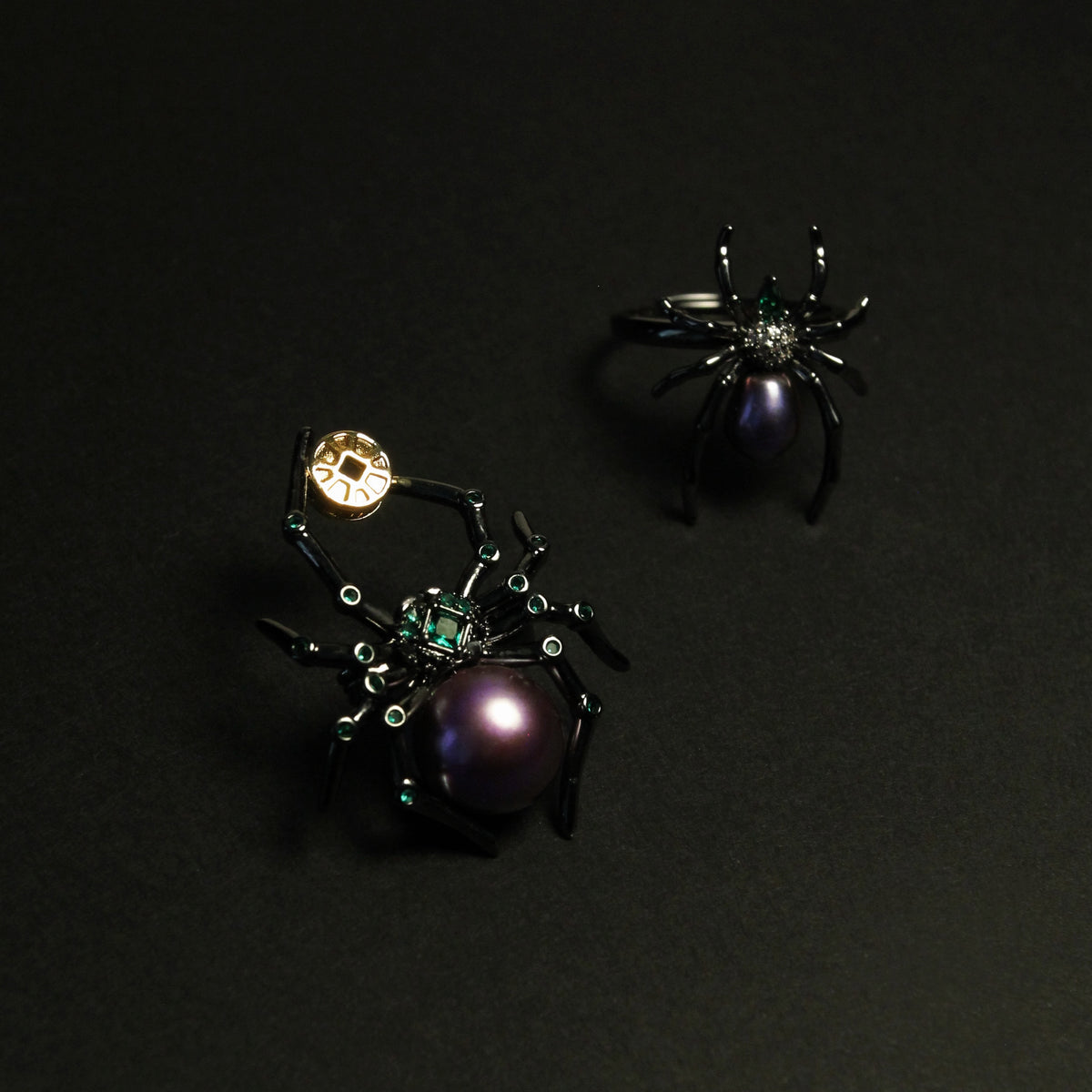 Mystic Spider Purple Pearl Brooch by NINEMOO – product view 6