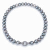 Nacre Gris grey saltwater pearl necklace with detachable circular clasp