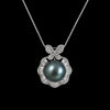 Nacre Noire halo necklace black background