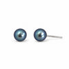 Nacre Noire pearl studs white background