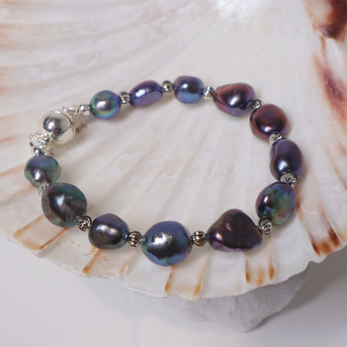 Natural Baroque Black Pearl Bracelet by NINEMOO – alternate view