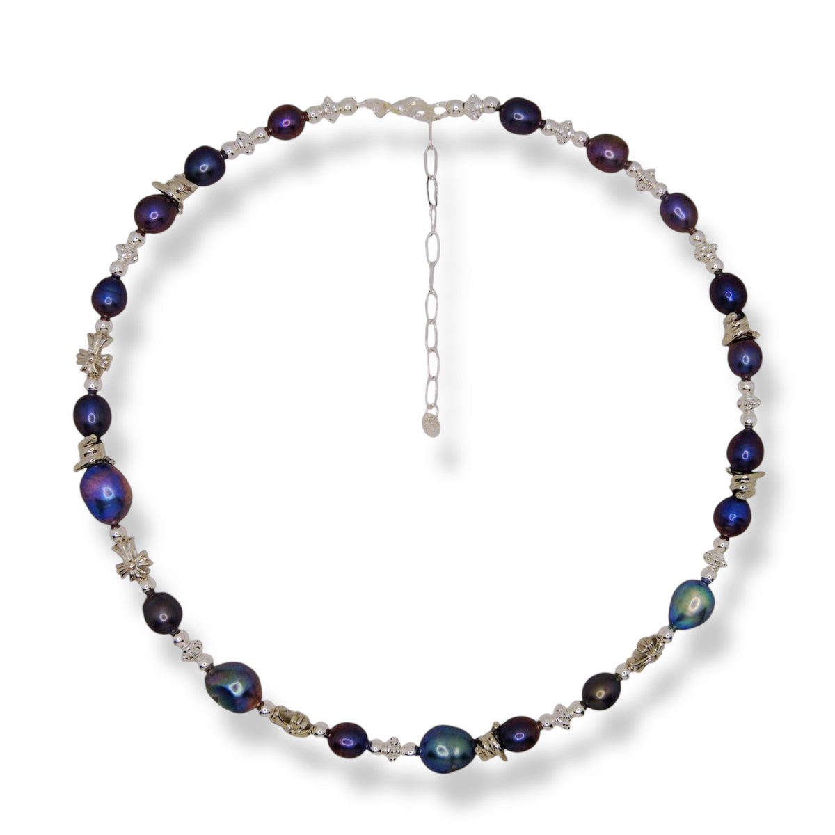Natural Black Pearl Cross Jewellery Set by NINEMOO – detail view