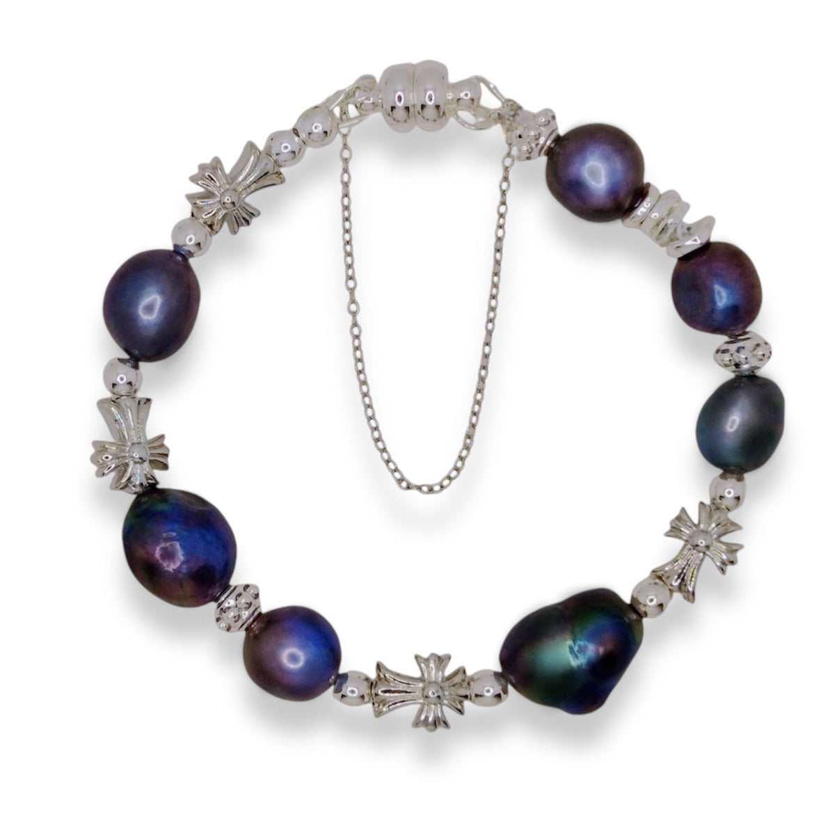Natural Black Pearl Cross Jewellery Set by NINEMOO – alternate view