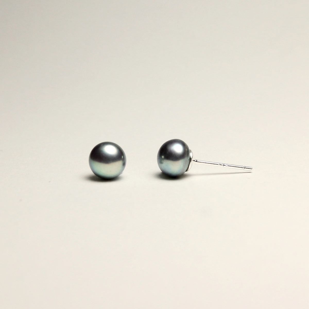 Noir Tide Pearl Studs Earrings by NINEMOO – alternate view