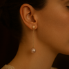 Opera Rose Pearl Earrings by NINEMOO – alternate view