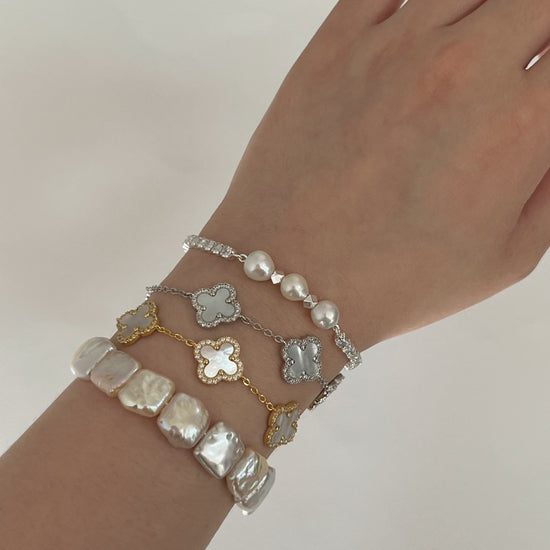 Square Pearl Bracelet by NINEMOO – detail view