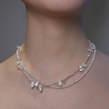 Pearl Blossom Duo Necklace by NINEMOO – product image