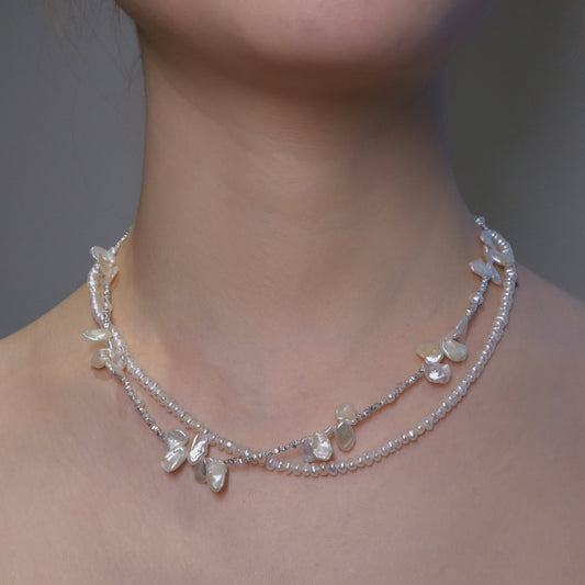 Pearl Blossom Duo Necklace by NINEMOO – product image