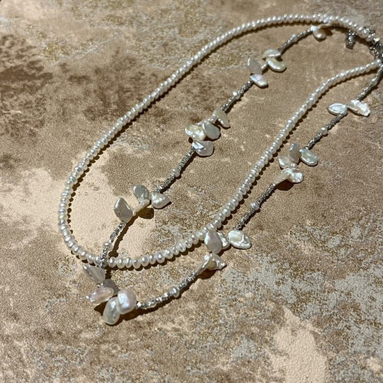 Pearl Blossom Duo Necklace by NINEMOO – product view 4