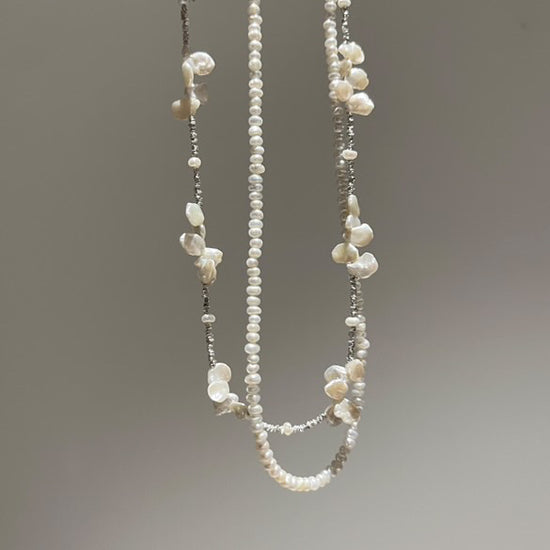 Pearl Blossom Duo Necklace by NINEMOO – product view 5