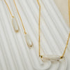 Classic Linear Pearl Threader Earrings by NINEMOO – detail view