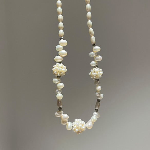 Pearl Hydrangea Necklace by NINEMOO – product view 5