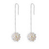 Pearl Hydrangea Threader Earrings by NINEMOO – product image