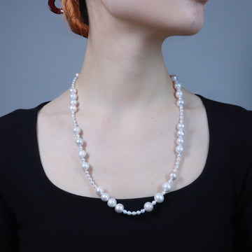 Pearls in Motion White Freshwater Pearl Necklace by NINEMOO – product image