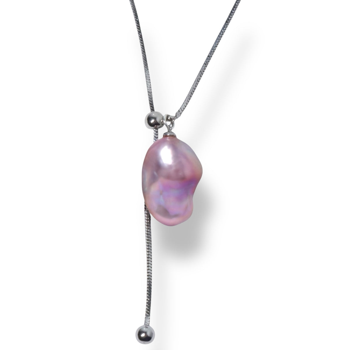 Pink Baroque Pearl Adjustable Necklace by NINEMOO – product image