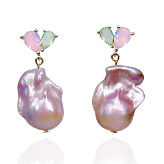 Pink Baroque Pearl Shine Earrings by NINEMOO – product image