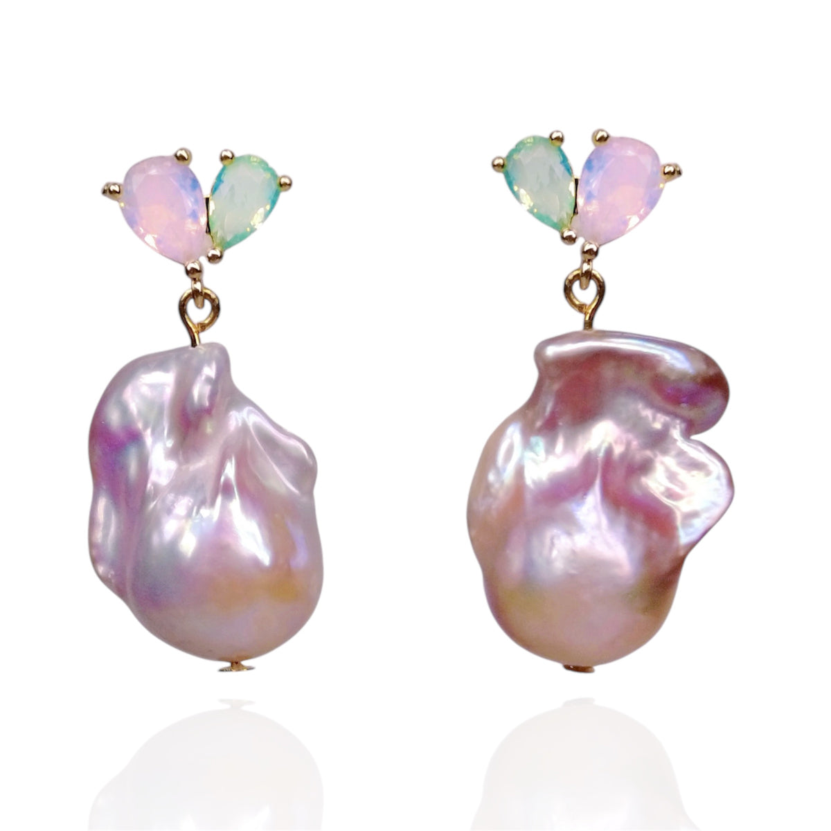 Pink Baroque Pearl Shine Earrings by NINEMOO – product image