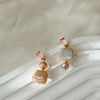 Pink Perfume Bottle Pearl Drop Earrings by NINEMOO – alternate view