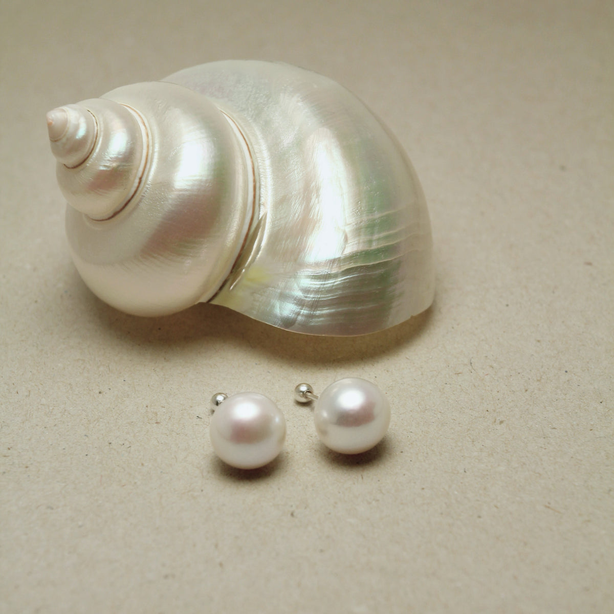 Pure Orb Pearl Studs Earrings by NINEMOO – product view 5