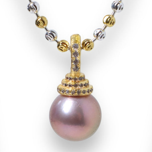 Sterling Grace 12mm Pearl Pendant Necklace by NINEMOO – product image