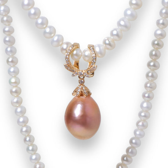 Purple Luxe 14mm Pearl Pendant Necklace by NINEMOO – product image