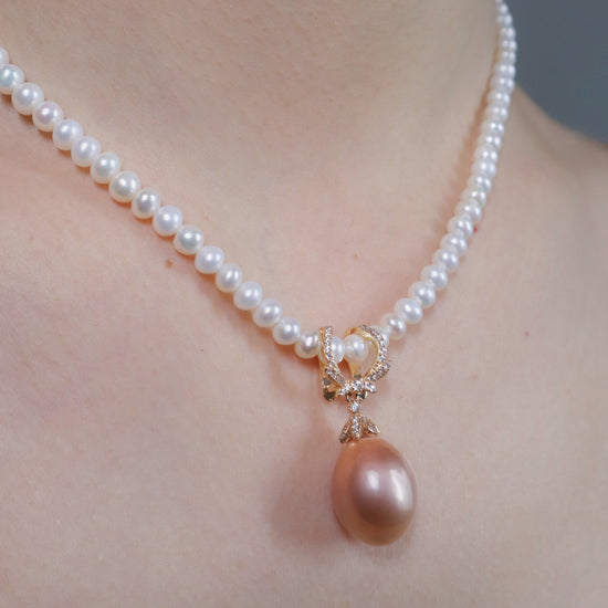 Purple Luxe 14mm Pearl Pendant Necklace by NINEMOO – product view 4