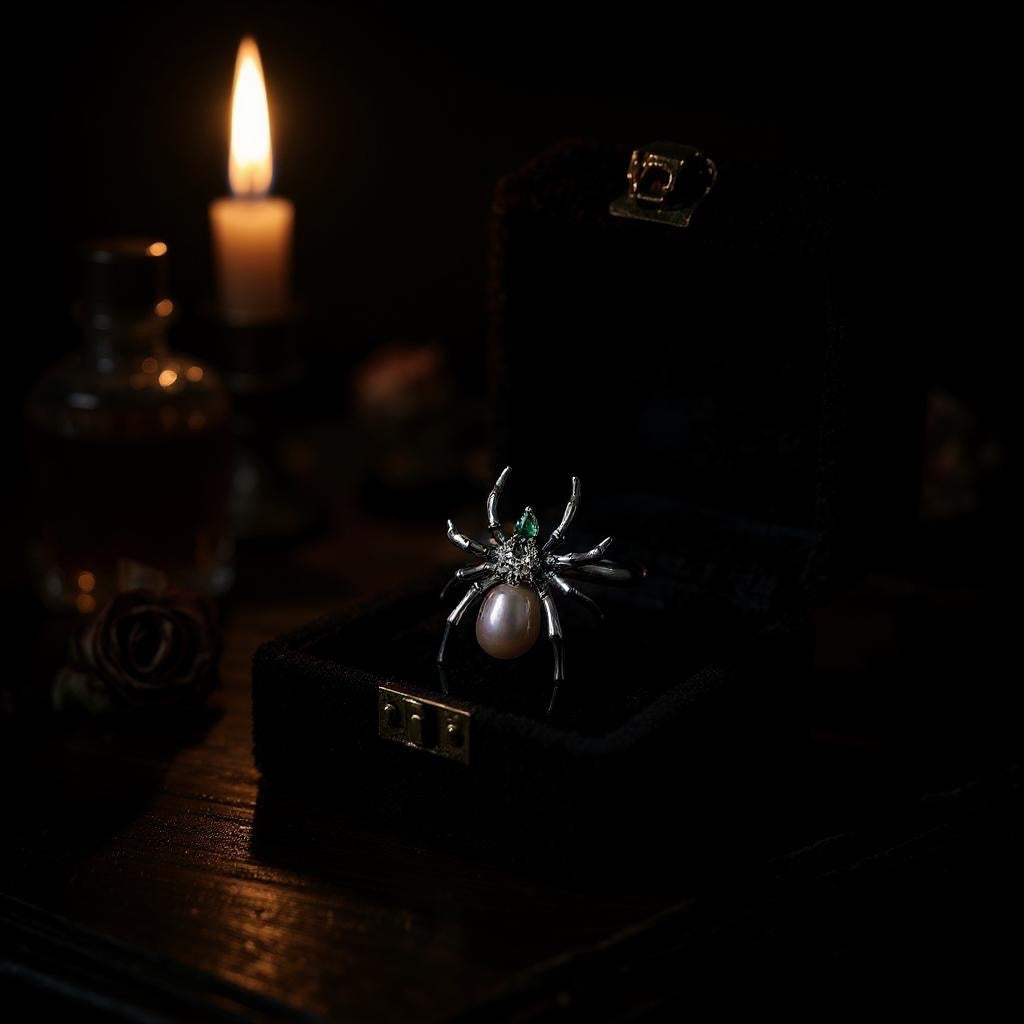 Mystic Spider Purple Pearl Ring by NINEMOO – product view 4