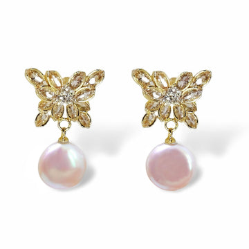 Rainbow Glow Pearl Earrings by NINEMOO – alternate view