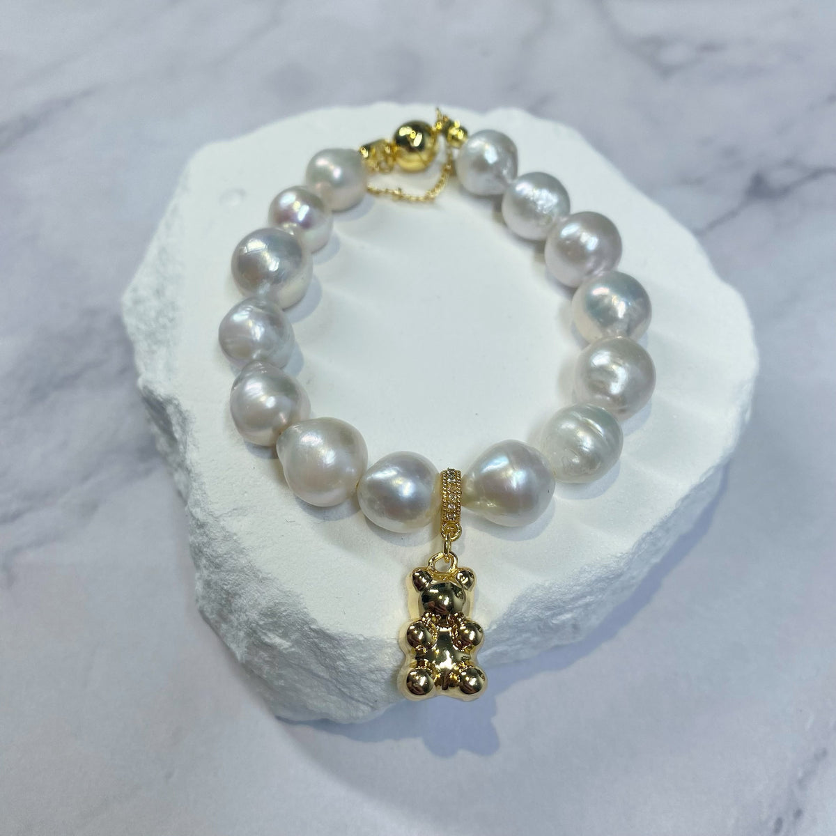Pearl Bear Charm Bracelet by NINEMOO – alternate view