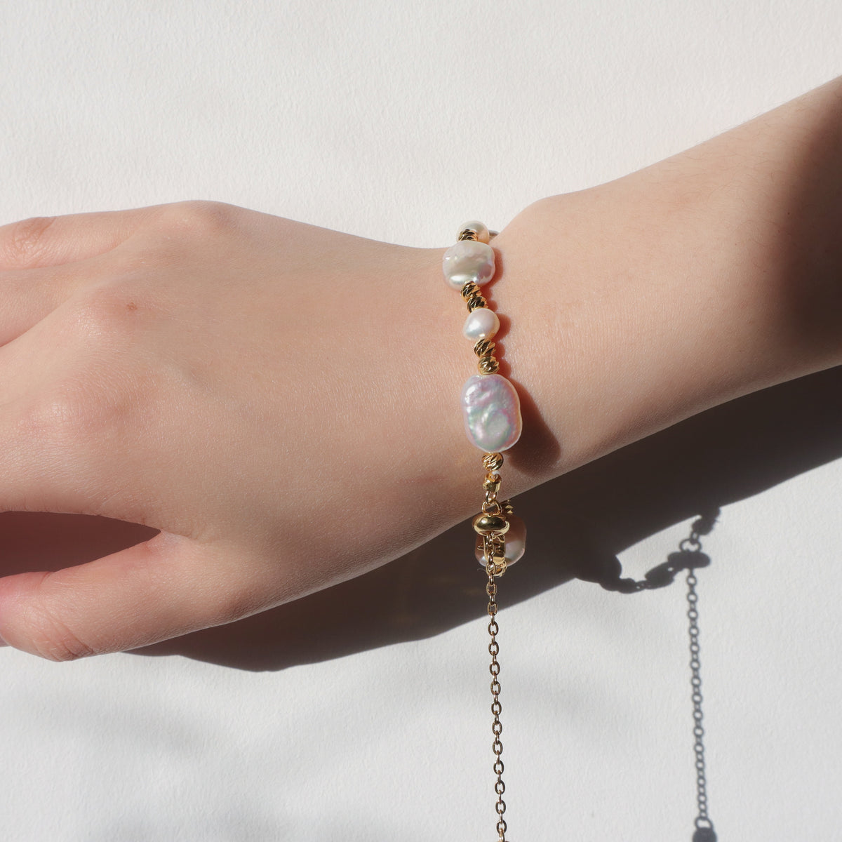 Rectangular Freshwater Pearl Bracelet by NINEMOO – product view 4
