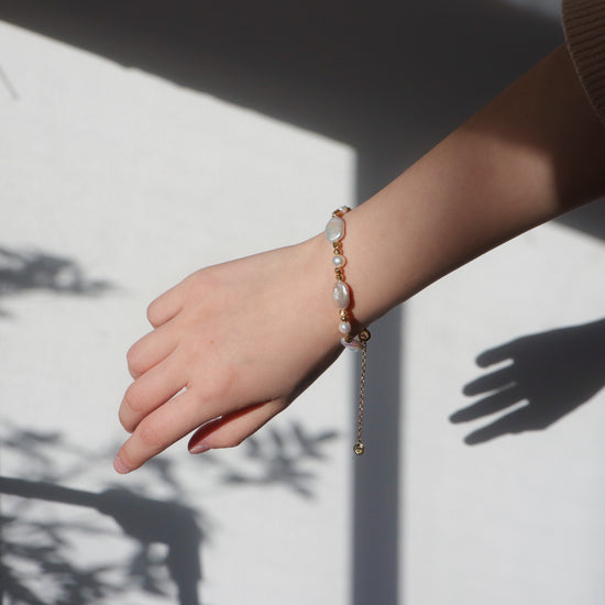 Rectangular Freshwater Pearl Bracelet by NINEMOO – product view 6