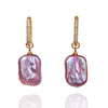 Rectangular Pink Baroque Pearl Earrings by NINEMOO – product image