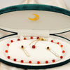 Red Agate & Lute Pearl Earrings by NINEMOO – alternate view