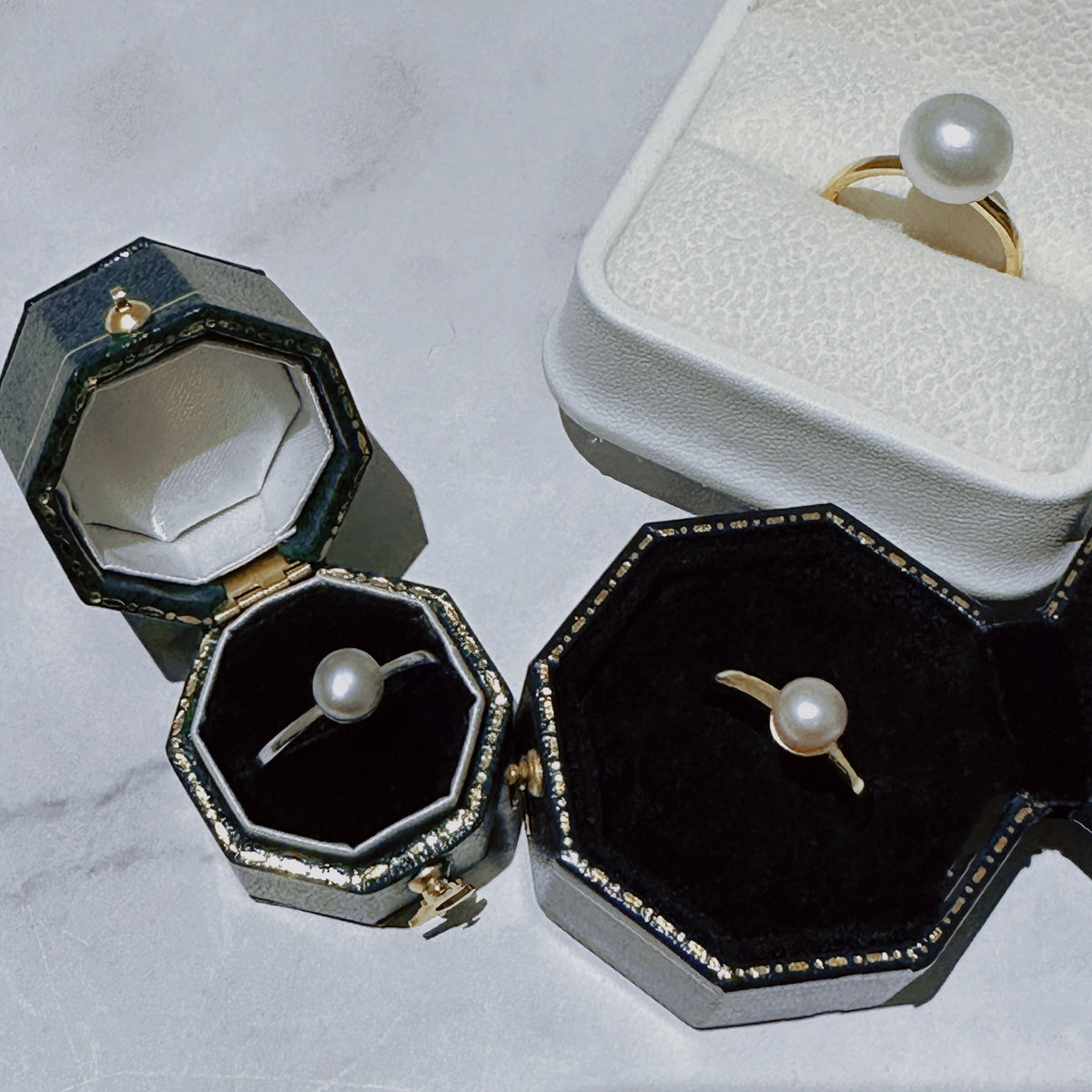 Refined Grey Pearl Ring by NINEMOO – product view 8