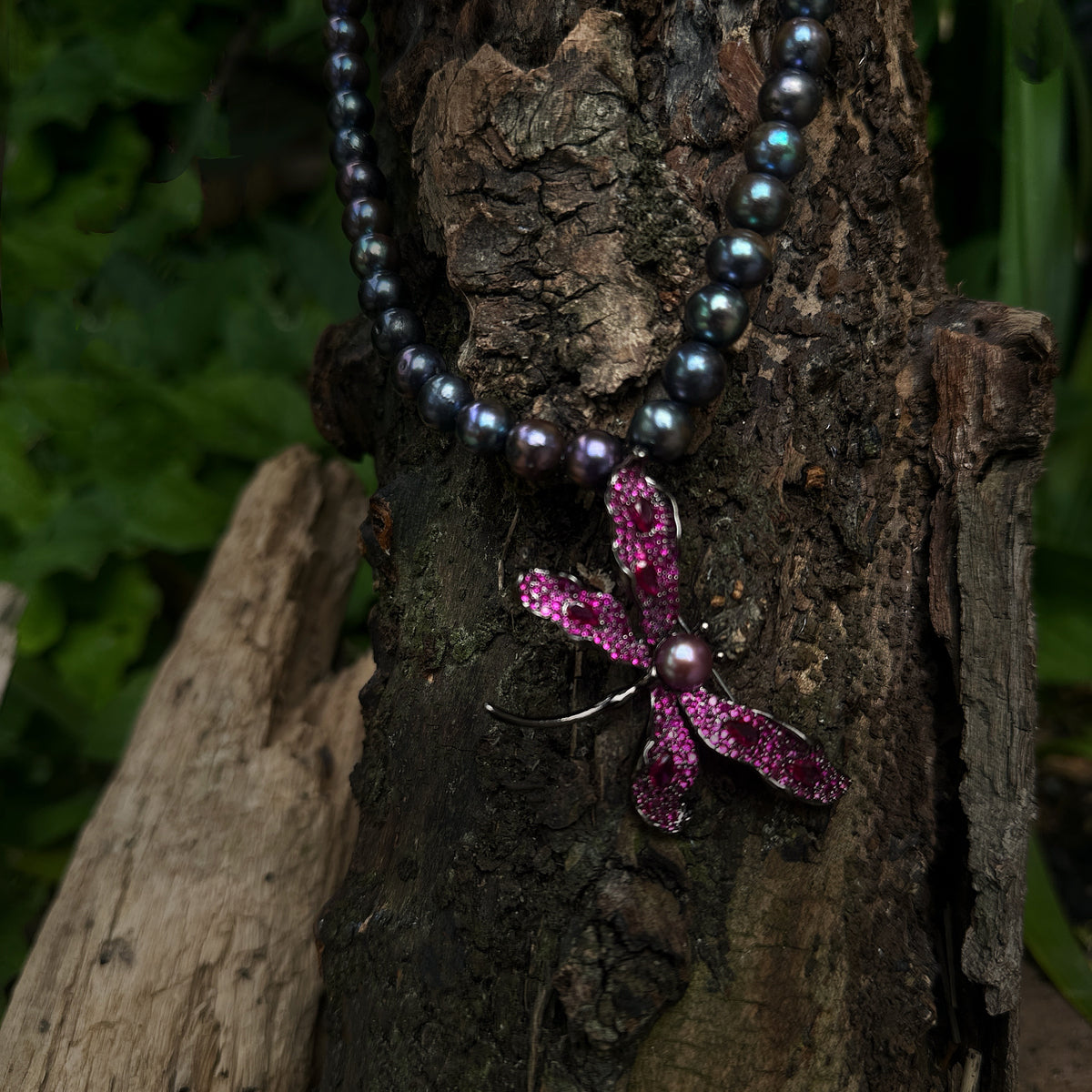 Rosy Glimmer Dragonfly Pearl Brooch by NINEMOO – product view 4