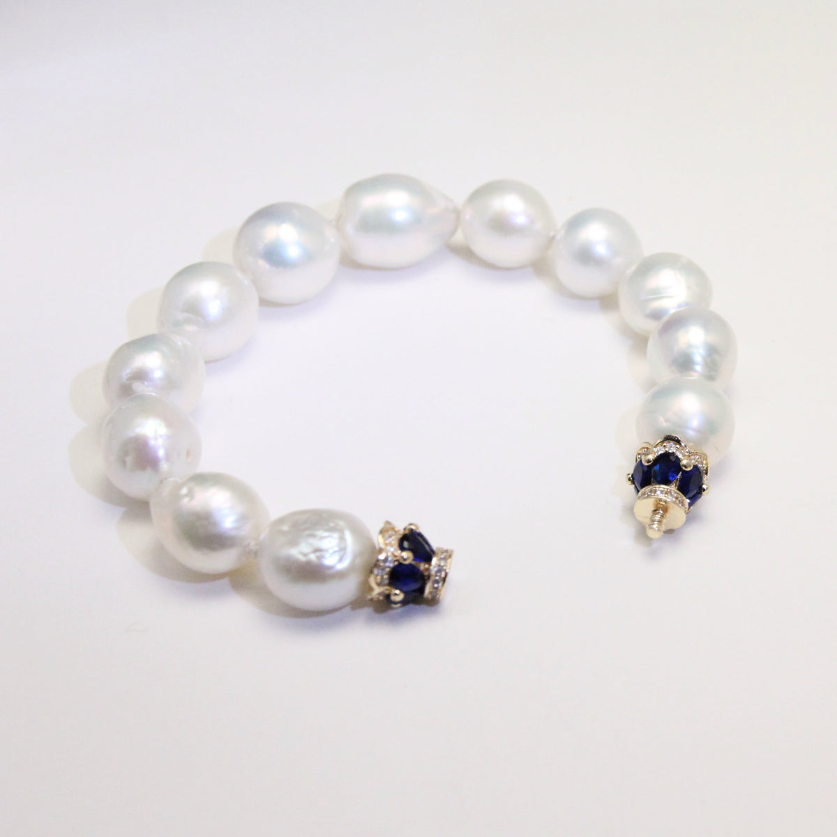 Royal Blue Iris Baroque Pearl Bracelet by NINEMOO – product view 5