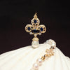 Royal Blue Iris Natural Pearl Brooch & Pendant by NINEMOO – alternate view