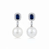 Royal Blue Pearl Earrings by NINEMOO – product image
