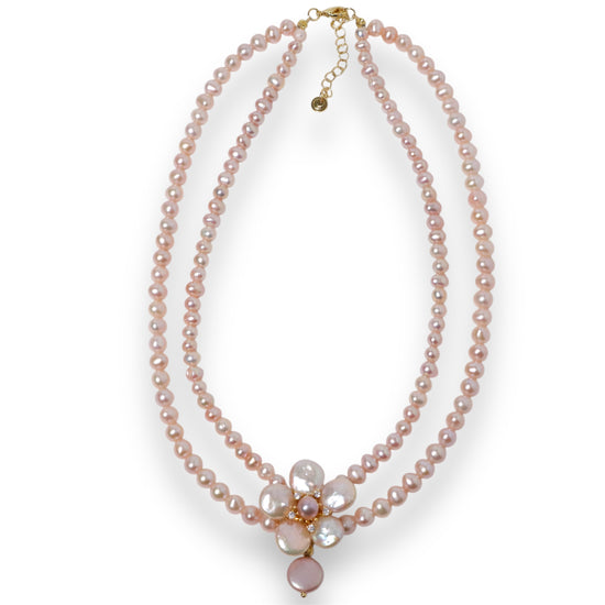 Sakura Bloom Pearl Double Necklace by NINEMOO – product image