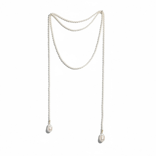 Serenade Long Pearl Rope Necklace by NINEMOO – product image