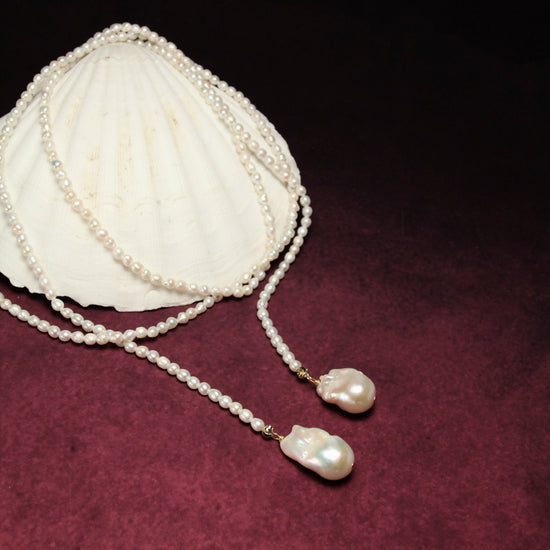 Serenade Long Pearl Rope Necklace by NINEMOO – alternate view