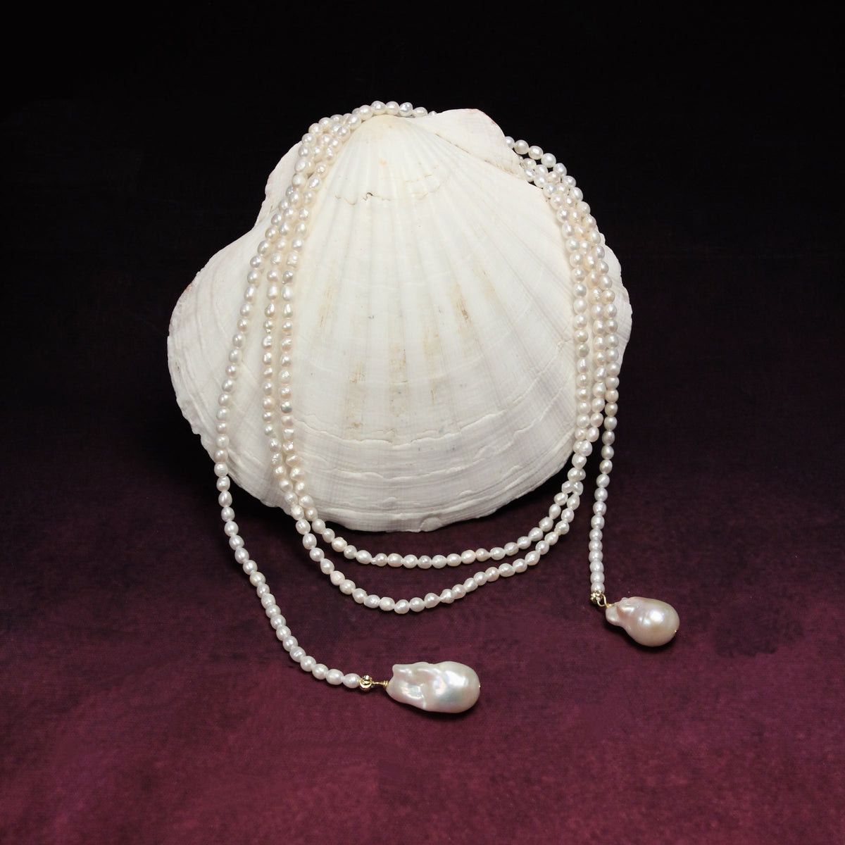 Serenade Long Pearl Rope Necklace by NINEMOO – product view 4