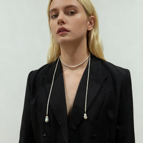 Serenade Long Pearl Rope Necklace by NINEMOO – product view 5