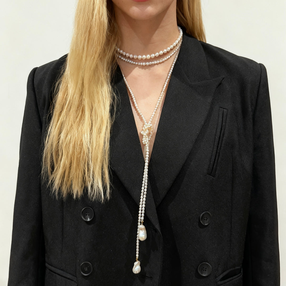 Serenade Long Pearl Rope Necklace by NINEMOO – product view 6